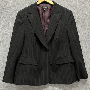 John Meyer Collection Blazer Womans Size 16W Black Pinstripe Lined Career Office